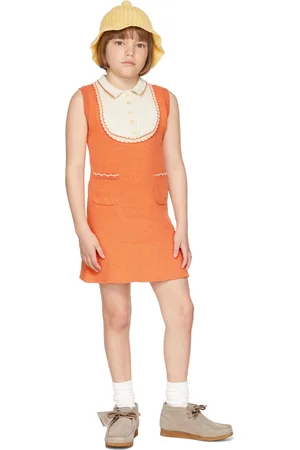 Misha & Puff Kids Orange Bouclé Janis Dress