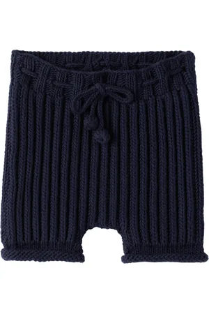 Misha & Puff Baby Navy Rib Fisherman Shorts