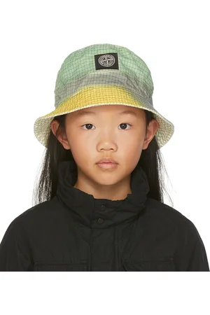 Stone Island Junior Kids Green & Yellow Airbrushed Bucket Hat