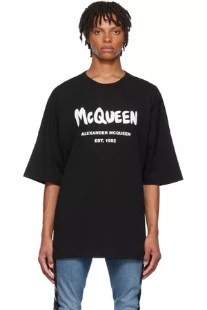Alexander McQueen Mænd Kortærmede - Black Graffiti T-Shirt