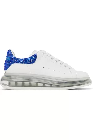 Alexander McQueen Mænd Sneakers - White & Blue Oversized Sneakers