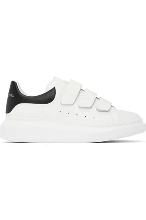 Alexander McQueen Mænd Sneakers - White & Black Oversized Triple Strap Sneakers