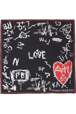 Alexander McQueen Kvinder Tørklæder - Black Graffiti Scarf