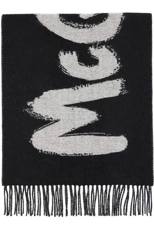 Alexander McQueen Black Graffiti Scarf