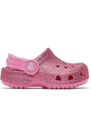 Crocs Baby Pink Classic Glitter Clogs