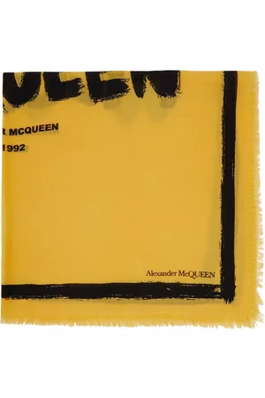 Alexander McQueen Kvinder Tørklæder - Yellow Graffiti Logo Scarf