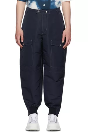 Alexander McQueen Mænd Cargo bukser - Navy Recycled Polyester Cargo Pants