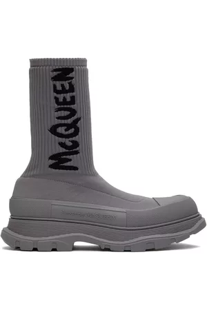 Alexander McQueen Mænd High top sneakers - Gray Graffiti Tread Slick High-Top Sneakers