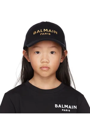 Balmain Kids Black Logo Cap