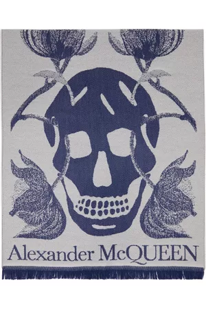 Alexander McQueen Kvinder Tørklæder - Navy & White Bellflower Scarf