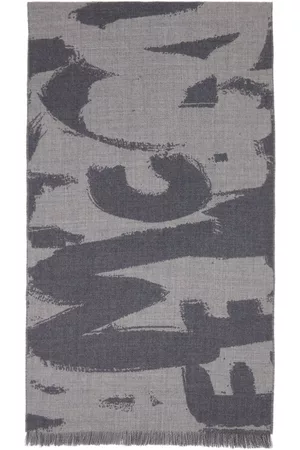 Alexander McQueen Mænd Tørklæder - Gray Graffiti Scarf