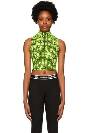 Balmain Green Half-Zip Sport Top