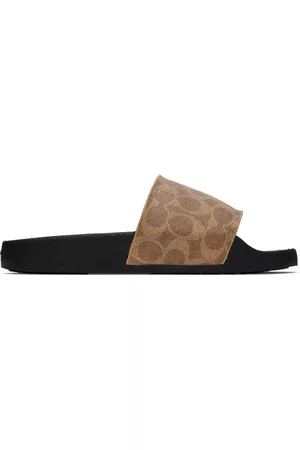 Coach Mænd Casual sko - Black & Brown Signature Canvas Slides