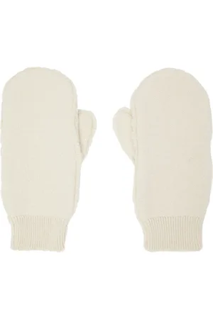 Jil Sander Mænd Handsker - Beige Knit Mittens