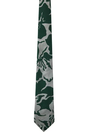 DRIES VAN NOTEN Mænd Slips - Green & Silver Jacquard Tie