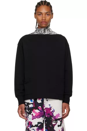 DRIES VAN NOTEN Mænd Sweatshirts - Black Off-The-Shoulder Sweatshirt