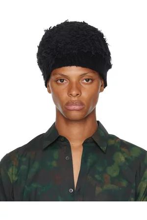 DRIES VAN NOTEN Black Bouclé Beanie