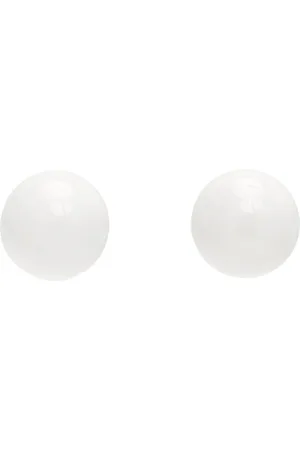 Dries Van Noten White Ball Earrings