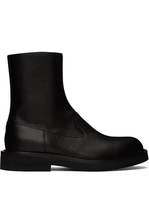 DRIES VAN NOTEN Black Leather Chelsea Boots