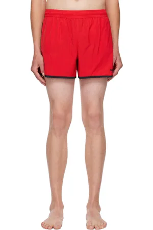 Alexander McQueen Red Embroidered Swim Shorts
