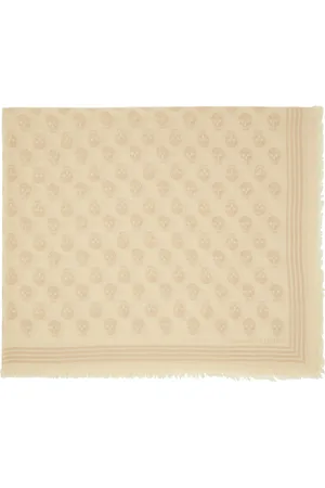 Alexander McQueen Beige Biker Skull Scarf