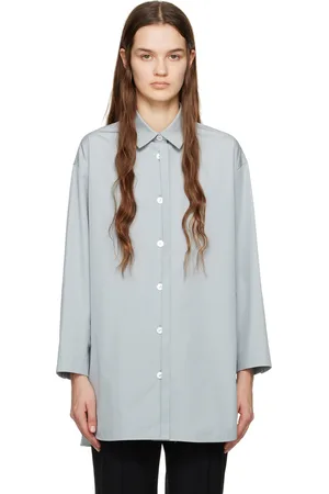 Jil Sander Blue Spread Collar Shirt