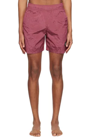 Stone Island Burgundy Garment-Dyed Swim Shorts