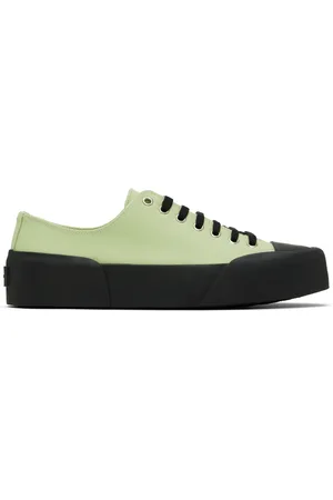 Jil Sander Mænd Sneakers - Green & Black Canvas Sneakers
