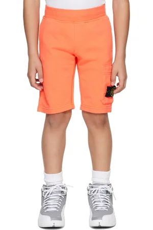 Stone Island Kids Orange Patch Shorts