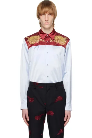 DRIES VAN NOTEN Blue Embroidered Shirt
