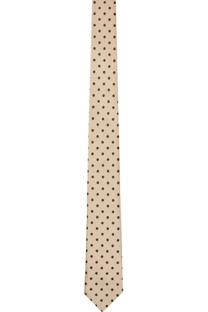 DRIES VAN NOTEN Beige Spotted Tie