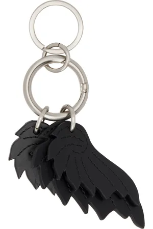 DRIES VAN NOTEN Black & Silver Wing Keychain