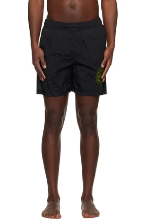 Stone Island Black Embroidered Shorts