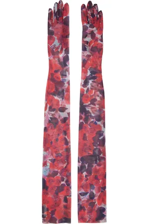 DRIES VAN NOTEN Red Printed Gloves