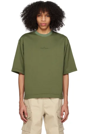 Stone Island Mænd Kortærmede - Green Paneled T-Shirt