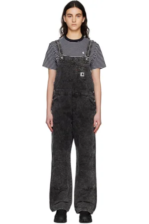 Carhartt Kvinder Overalls - Black Bib Double Knee Overalls