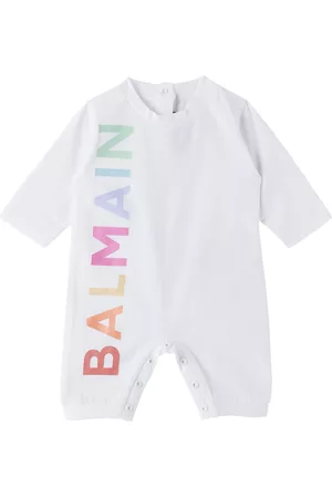 Balmain Piger Jumpsuits - Baby White Crewneck Jumpsuit