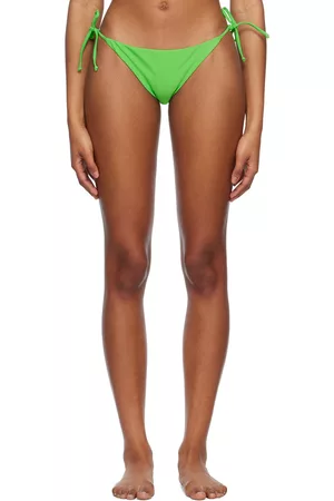 Moschino Kvinder Bikinier - Green Printed Bikini Bottoms