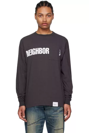 NEIGHBORHOOD Mænd Langærmede - Gray Printed Long Sleeve T-Shirt