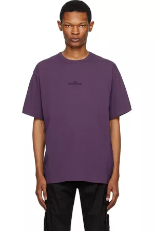 Stone Island Mænd Kortærmede - Purple Embroidered T-Shirt