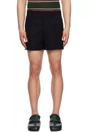 DRIES VAN NOTEN Mænd Shorts - Black Creased Shorts