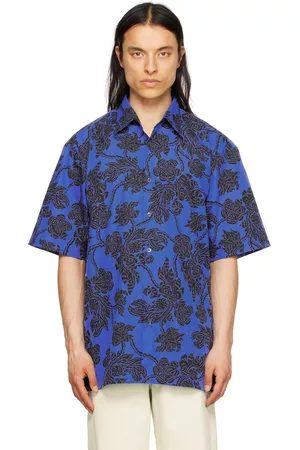 DRIES VAN NOTEN Mænd Accessories - Blue & Black Printed Shirt