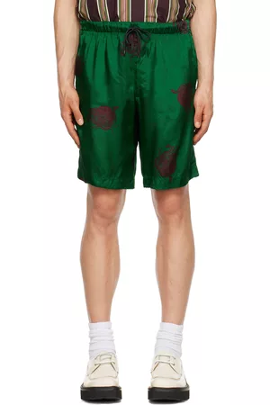 DRIES VAN NOTEN Mænd Shorts - Green Printed Shorts