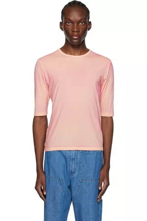 Maison Margiela Mænd Kortærmede - Pink Crewneck T-Shirt