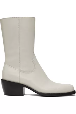 DRIES VAN NOTEN Mænd Støvler - Off-White Zip Boots