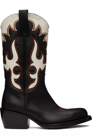 DRIES VAN NOTEN Mænd Cowboystøvler - Black & White Cowboy Chelsea Boots