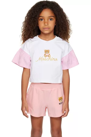 Moschino Kortærmede - Kids White Embroidered T-Shirt