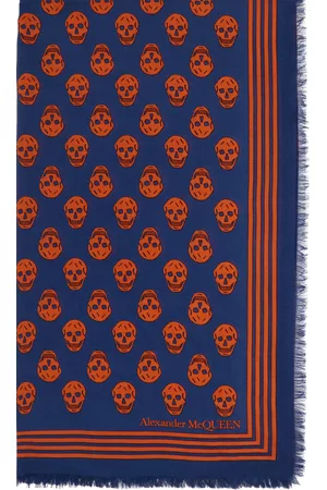 Alexander McQueen Mænd Tørklæder - Navy & Orange Biker Scarf