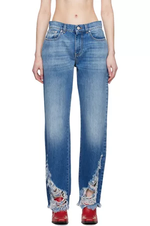 Stella McCartney Kvinder Jeans - Blue Distressed Jeans