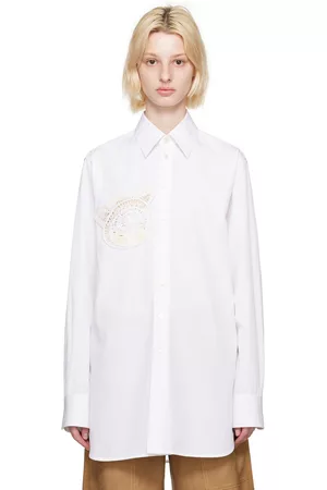 Stella McCartney Kvinder Accessories - White Crochet Patch Shirt